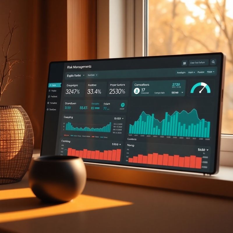 Panou de risc cu indicatori de stare și indicator de drawdown